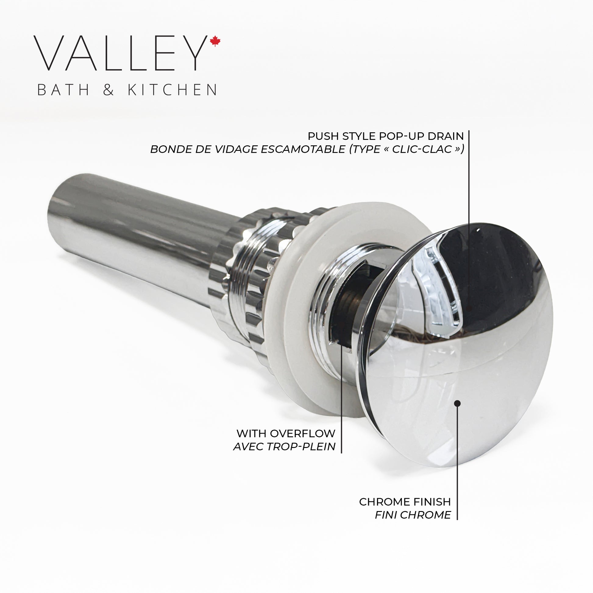 A720-B Lavatory Sink Drain with Overflow