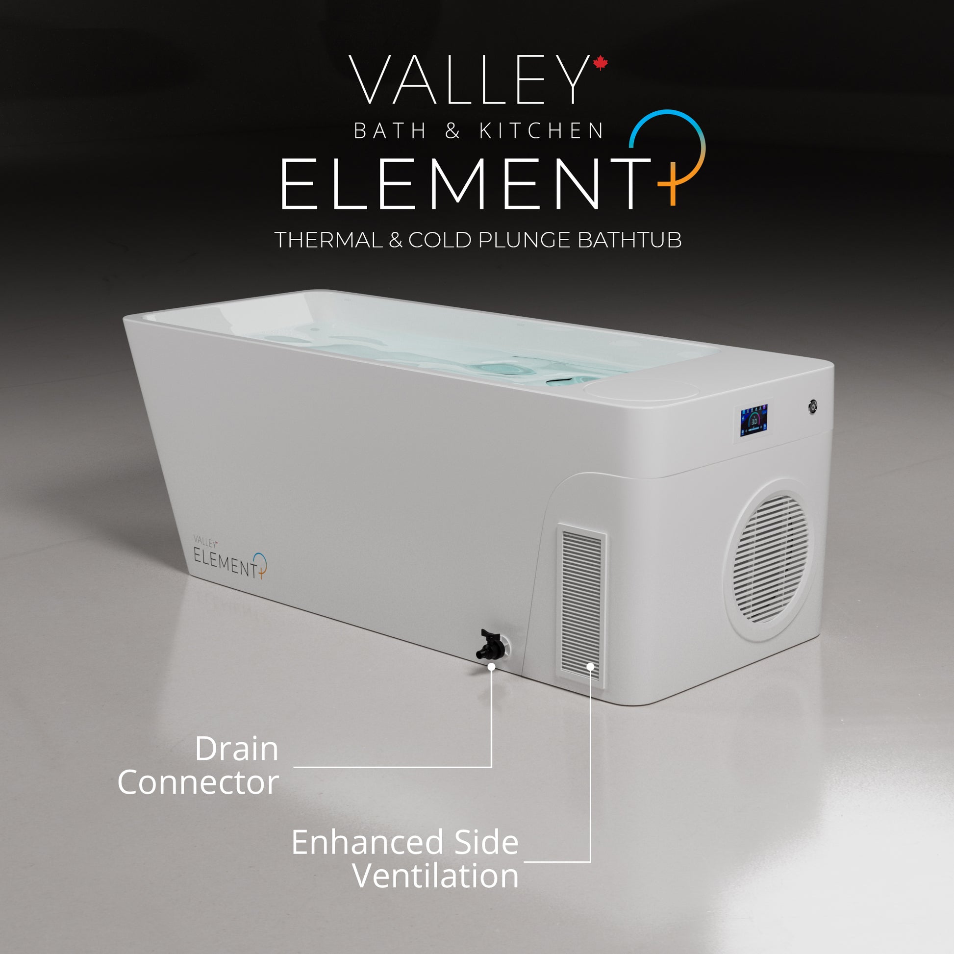 ELEMENT + All in one Glacier & Thermal Plunge tub - Gloss White