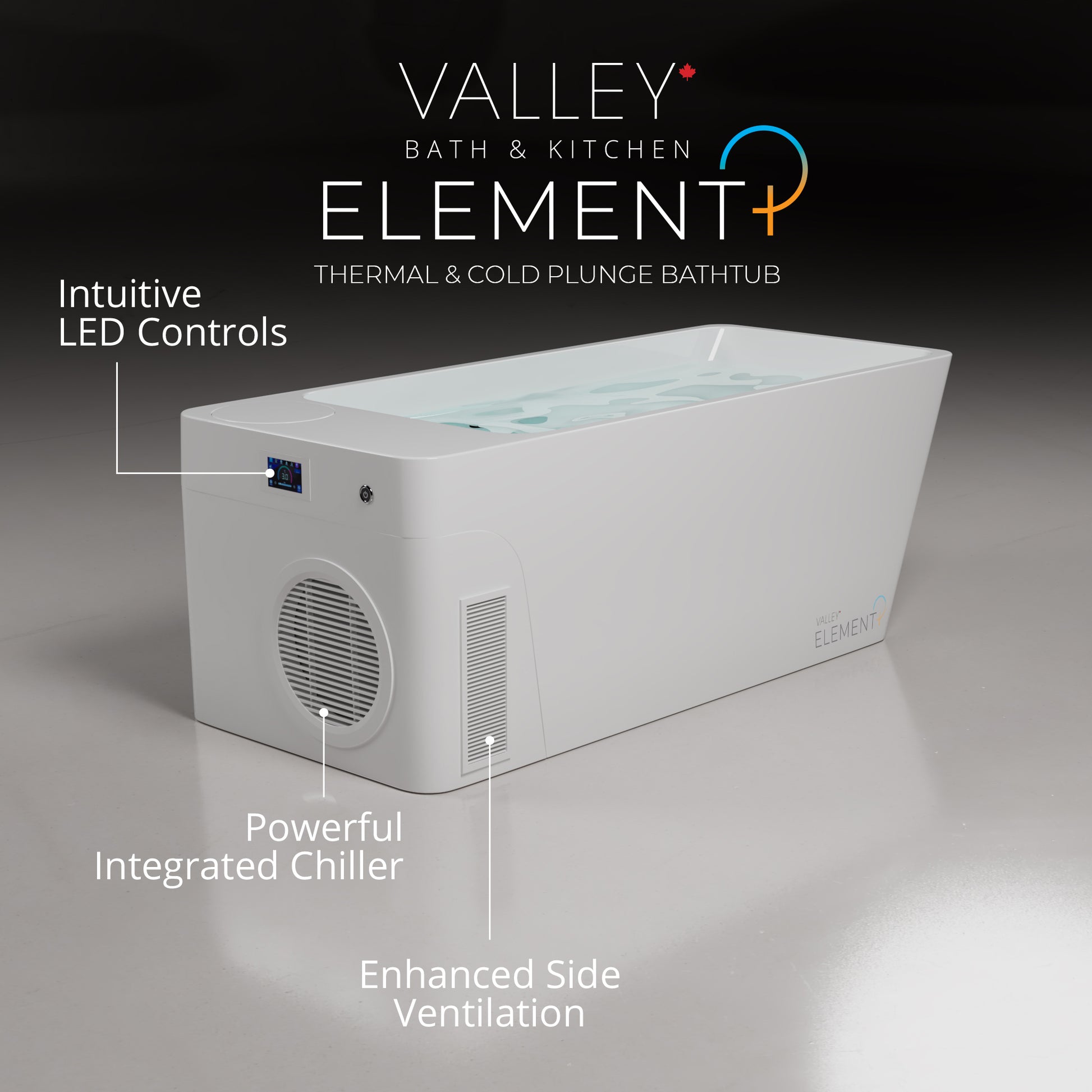 ELEMENT + All in one Glacier & Thermal Plunge tub - Gloss White