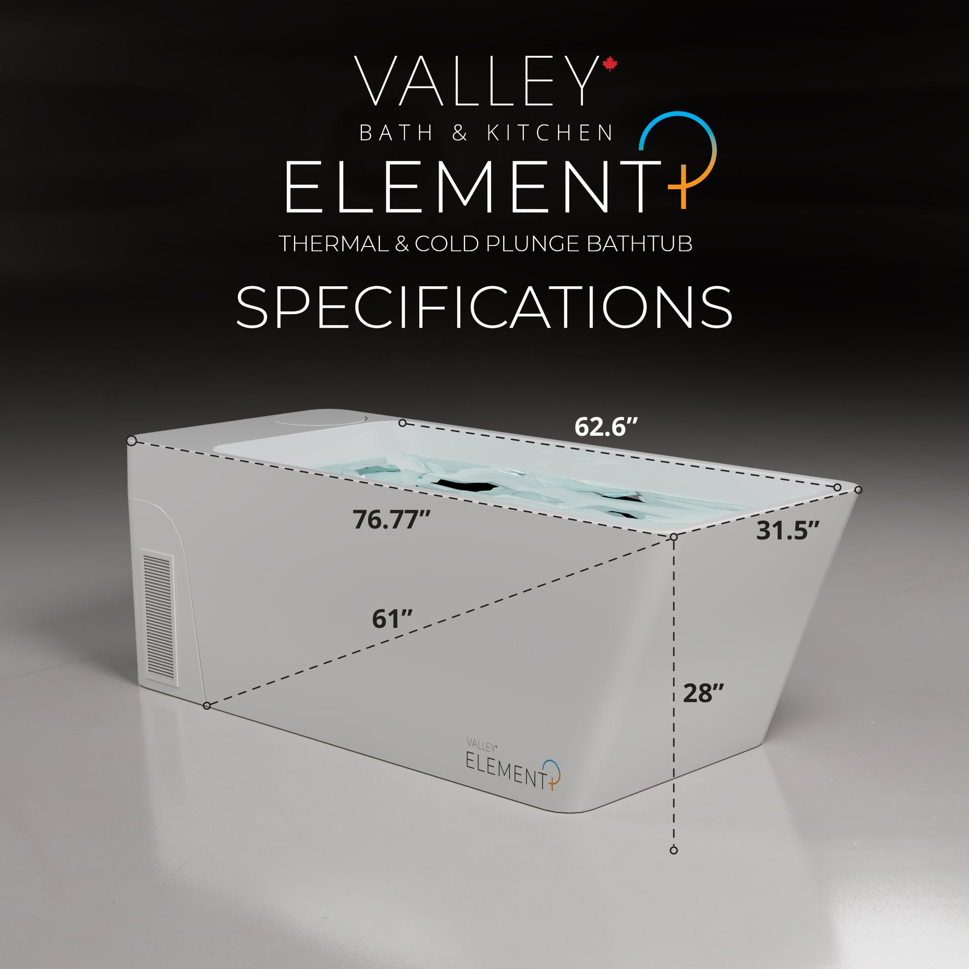 ELEMENT + All in one Glacier & Thermal Plunge tub - Gloss White