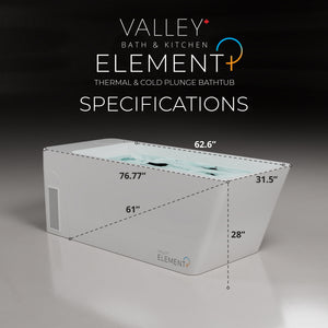 ELEMENT + All in one Glacier & Thermal Plunge tub - Gloss White