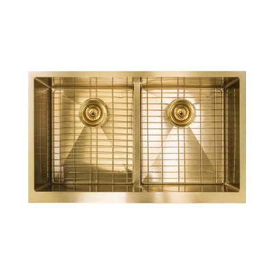 SAPRJ3320AGLDBG - APRON DOUBLE BOWL KITCHEN SINK