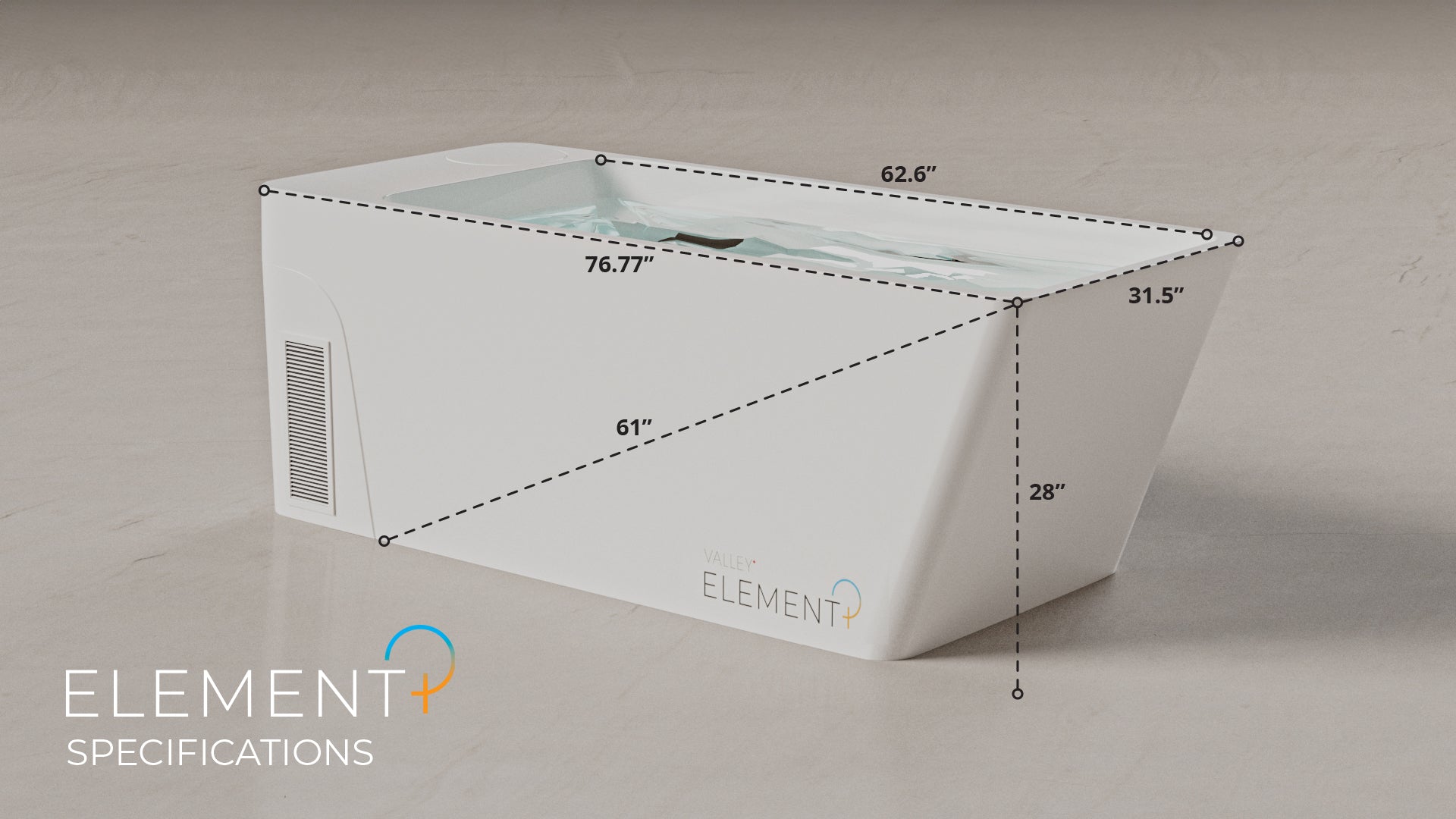 ELEMENT + All in one Glacier & Thermal Plunge tub - Gloss White