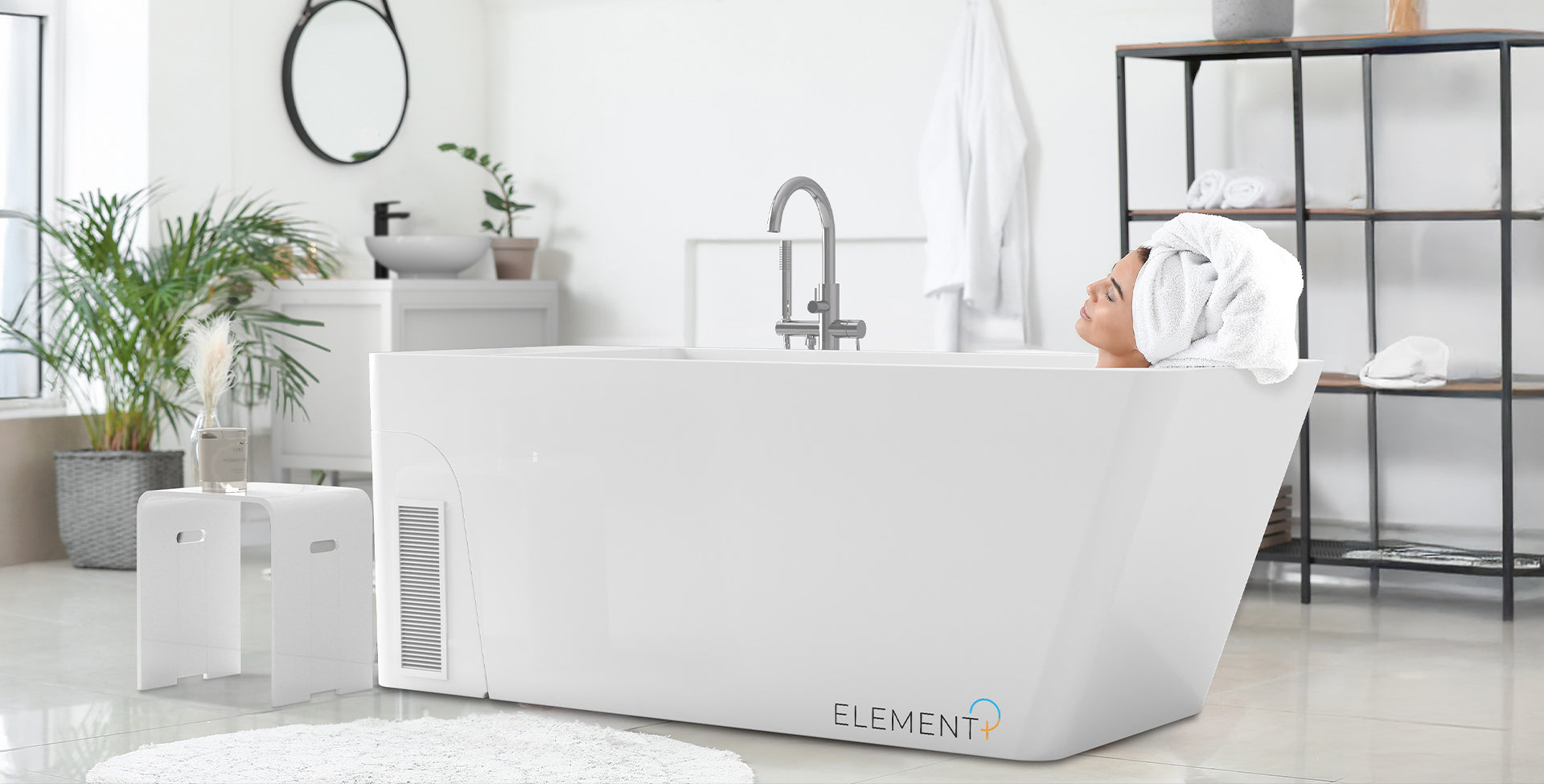 ELEMENT + All in one Glacier & Thermal Plunge tub - Gloss White