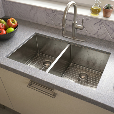 SRRV3218ABG- UNDERMOUNT DOUBLE BOWL KITCHEN SINK