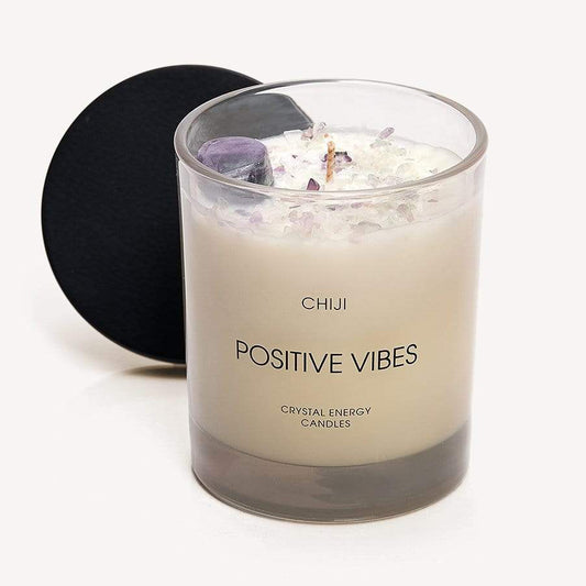 Positive Vibes Crystal Energy Candles® - Made With Fluorite